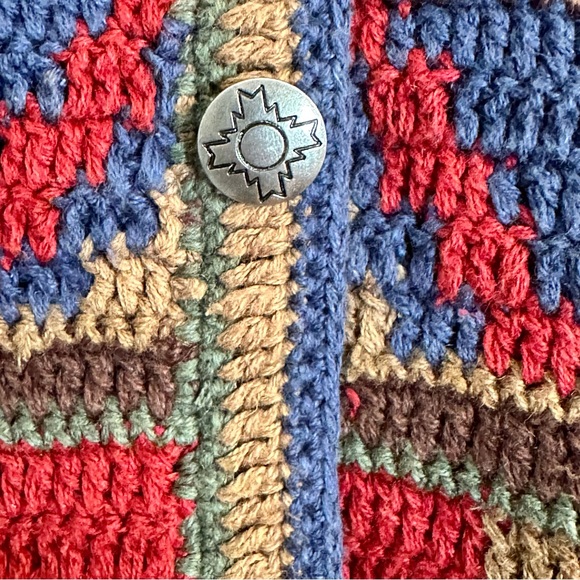 Robert Scott Southwest Cowboy Boho Western Linen Blend Hand Knit Vest Sz Small - Picture 4 of 13